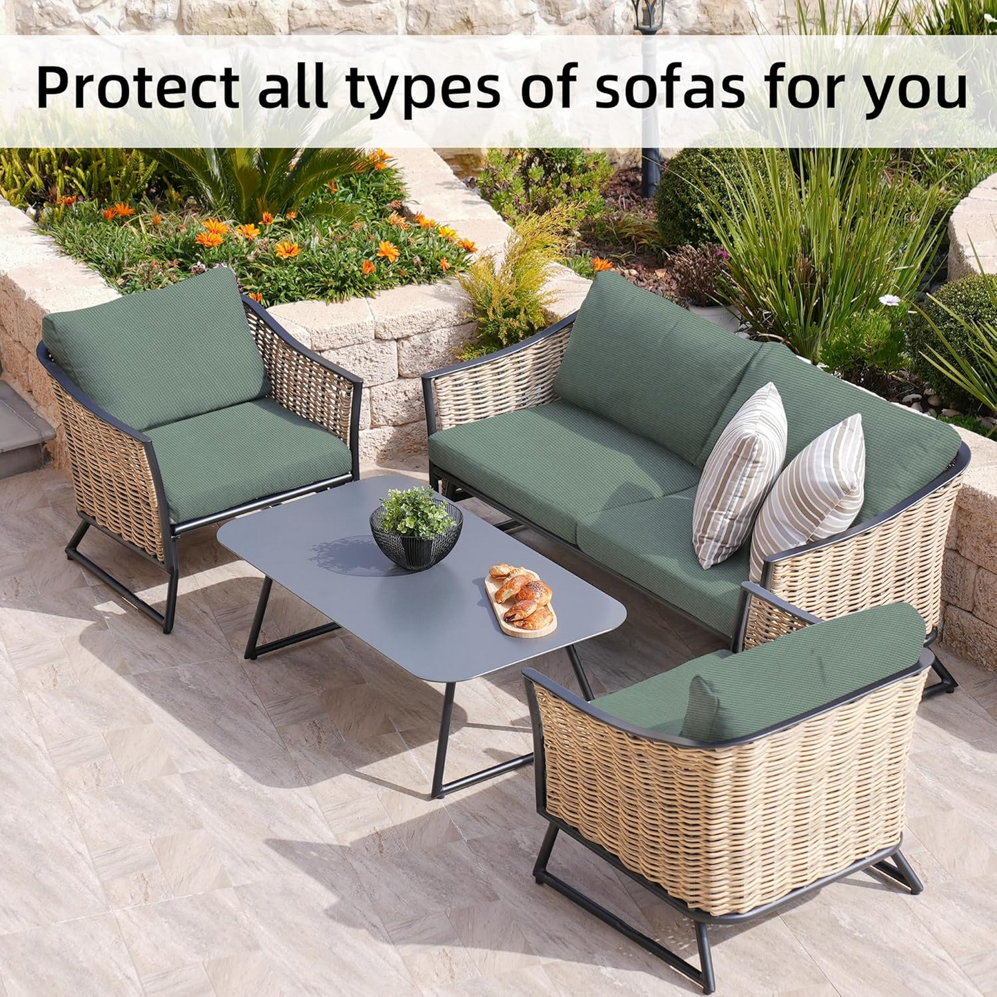 Outdoor Sofa Covers Are Washable and Reusable (only covers 8 pcs)