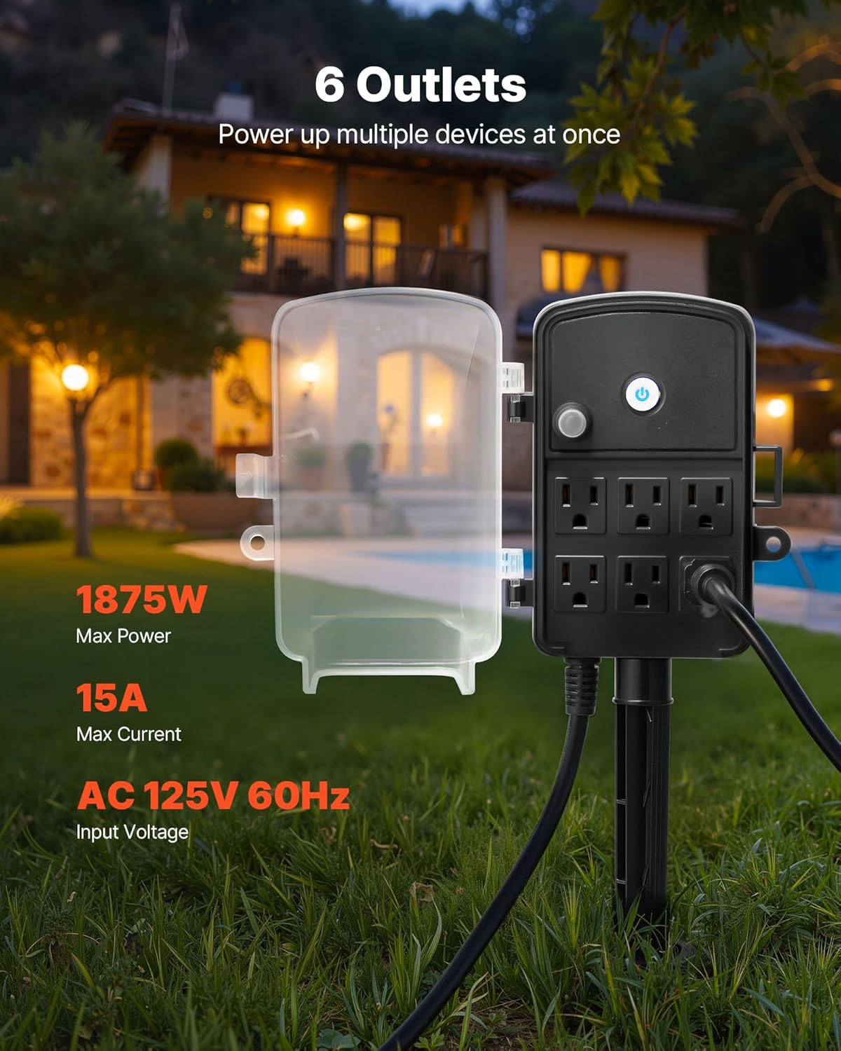 Outdoor Waterproof Multi-Socket Power Outlet