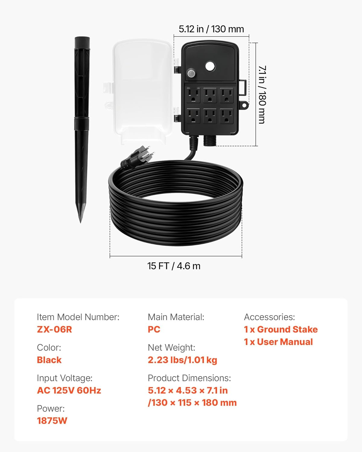 Outdoor Waterproof Multi-Socket Power Outlet