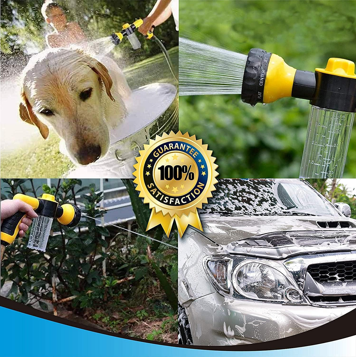 Garden Hose High-Pressure Spray Gun With Soap Dispenser