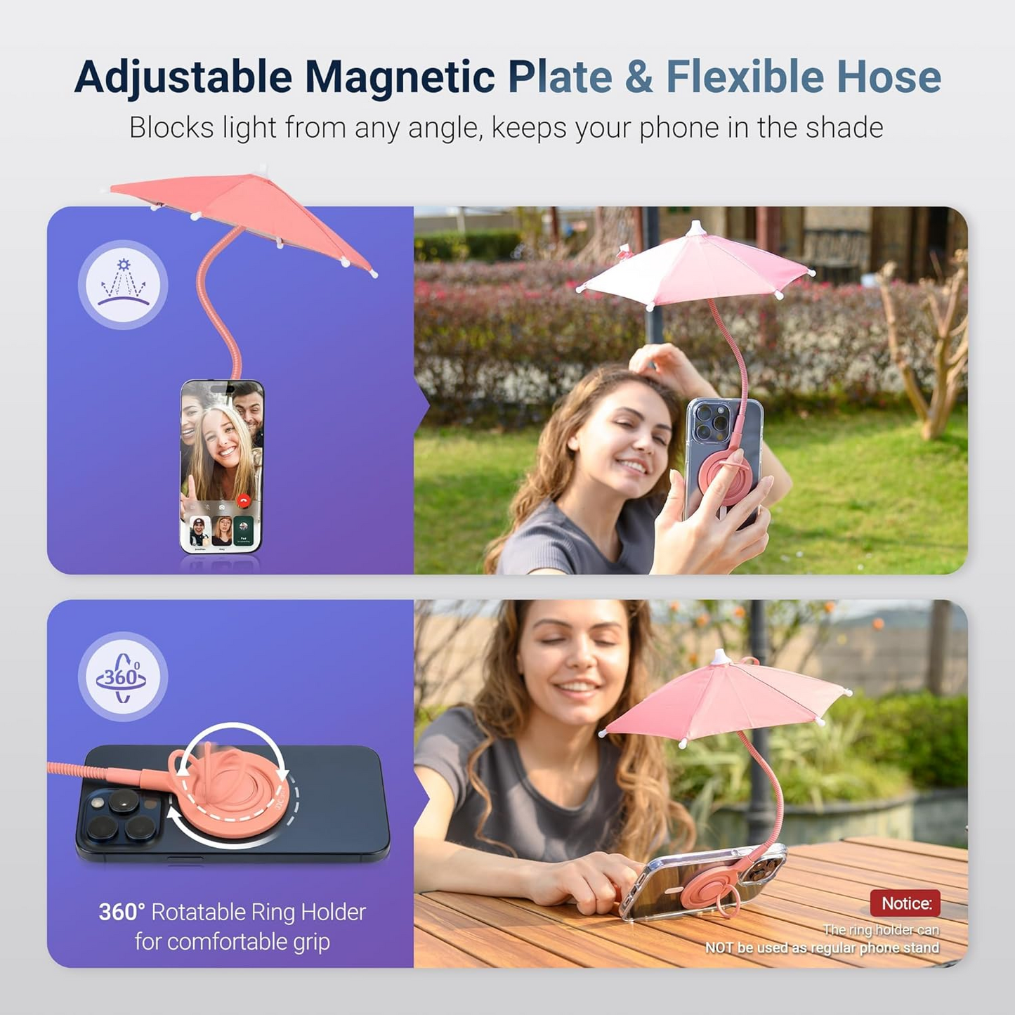Magnetic Retractable Mini Sunshade For Mobile Phones