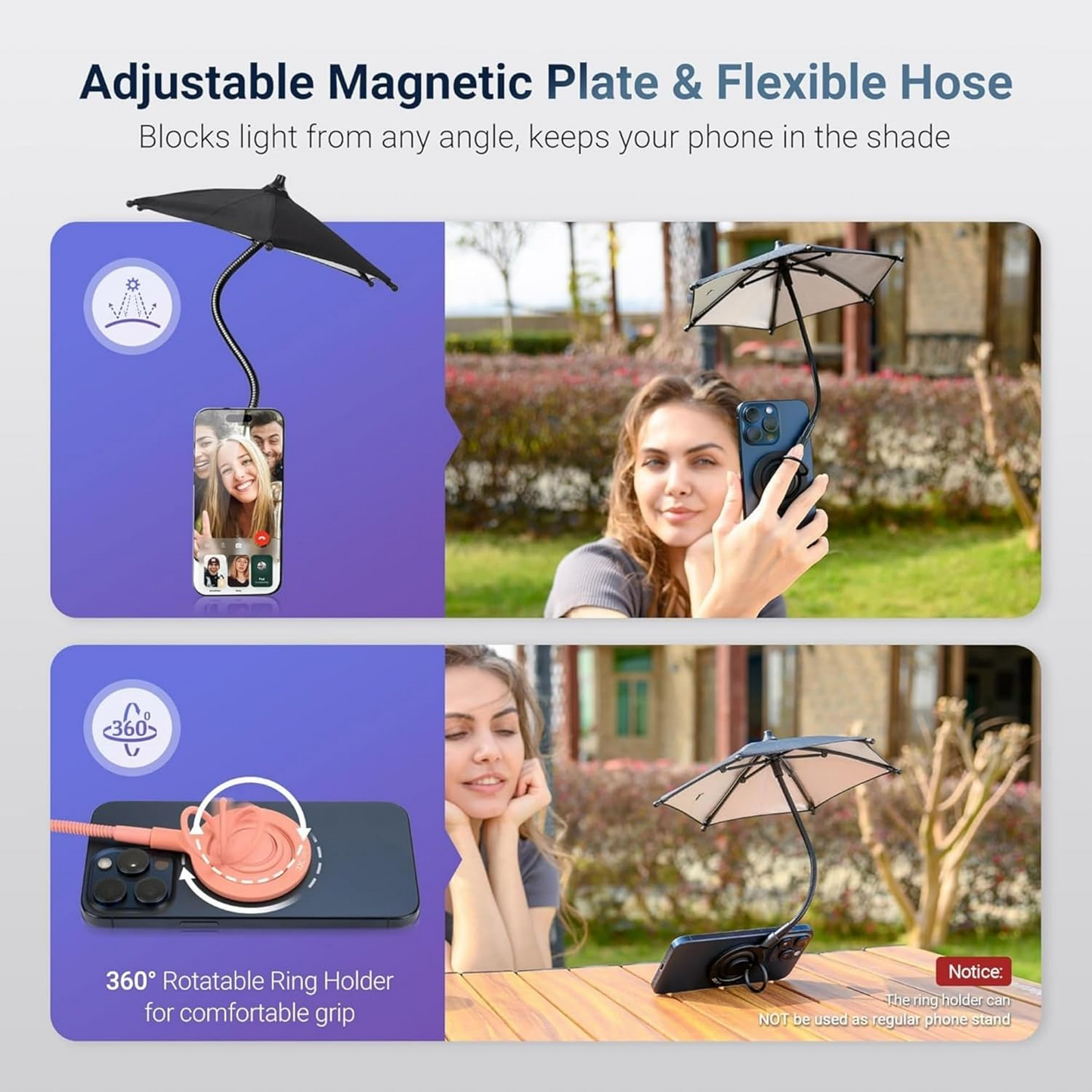 Magnetic Retractable Mini Sunshade For Mobile Phones