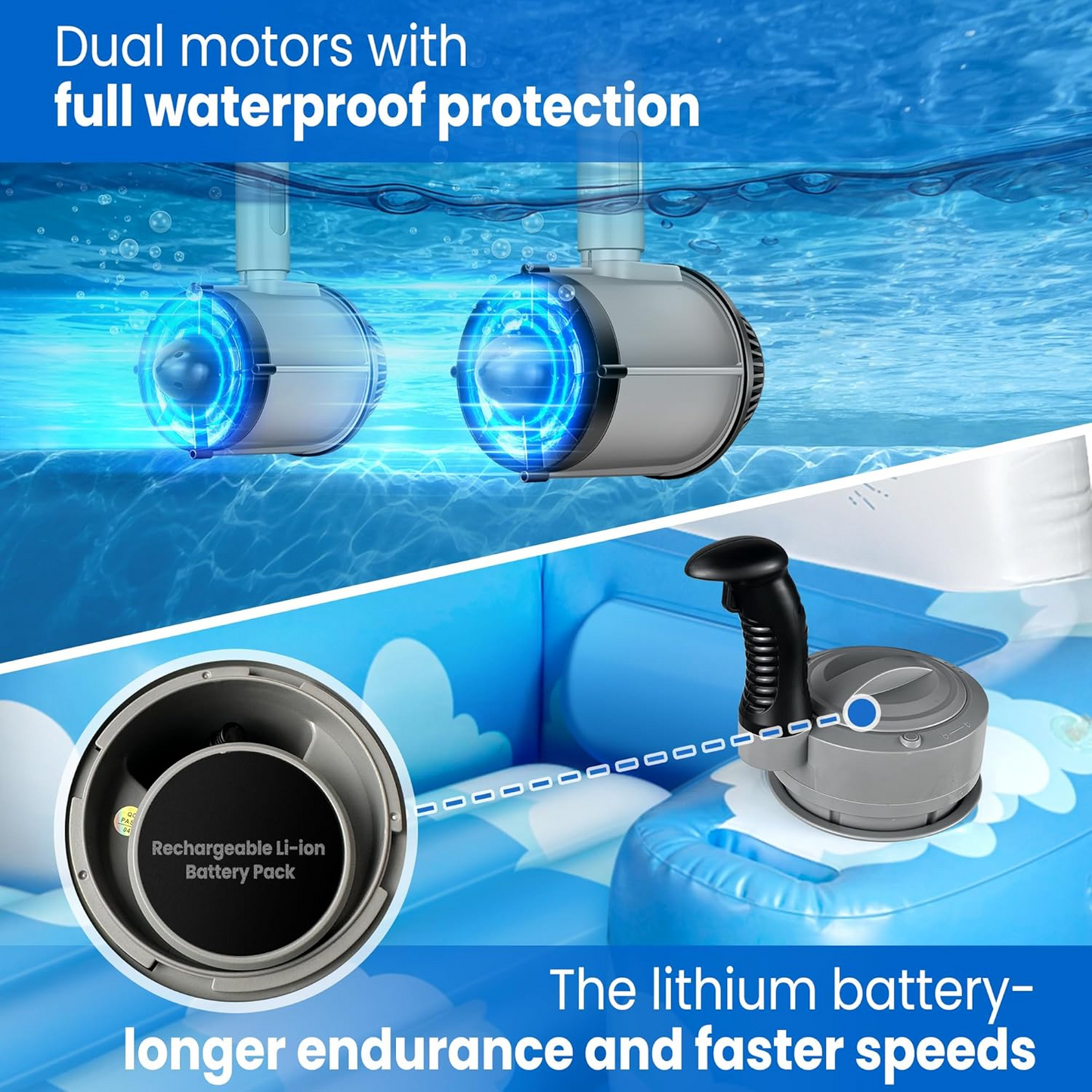 Electric Swimming Machine With Reclining Chair and Sunshade