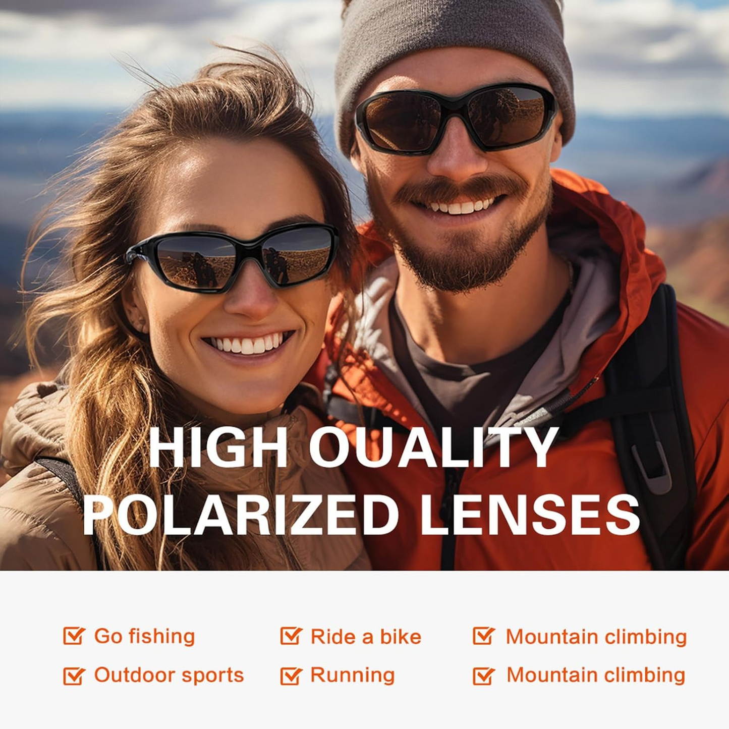 Polarized Fishing Sunglasses With Glasses Case and Glasses Bag
