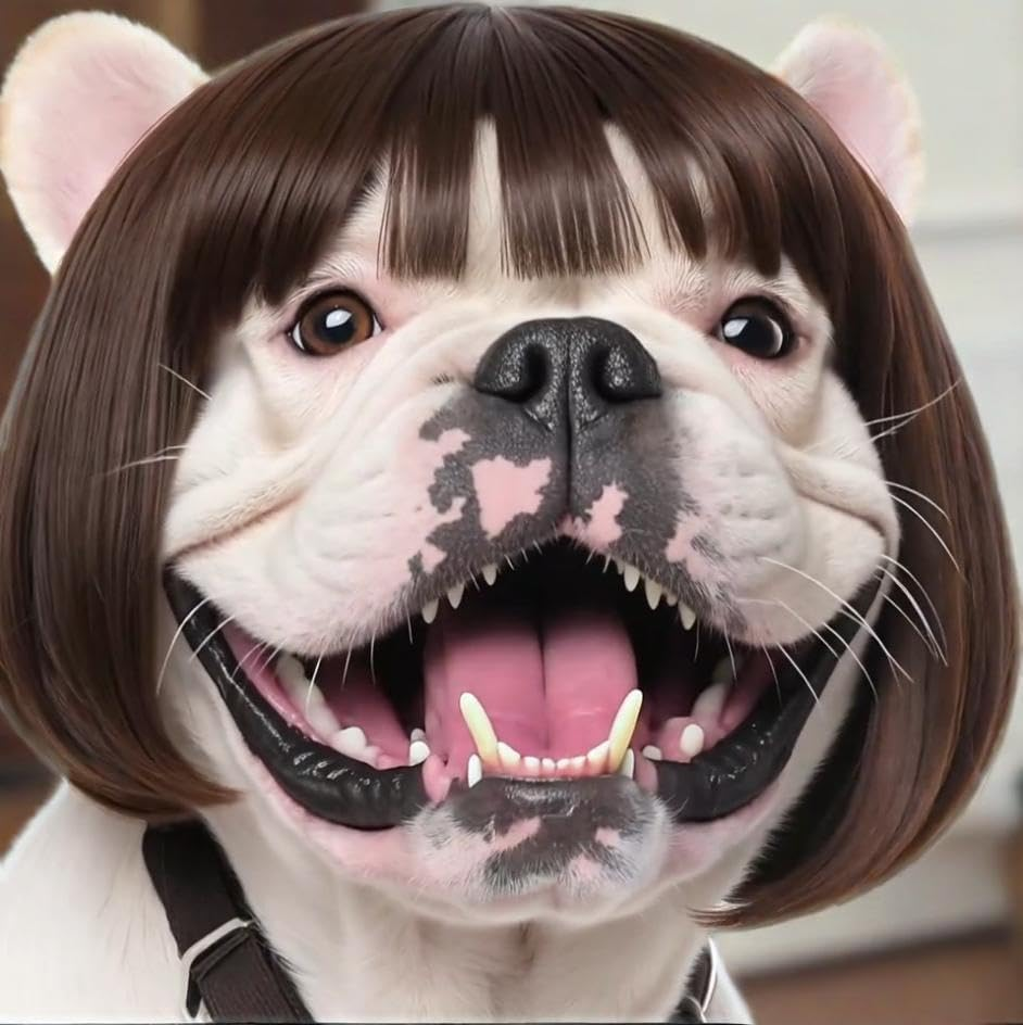 Fun Dog Wig with Adjustable Elastic Band