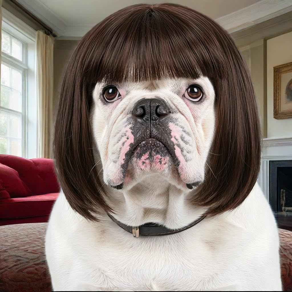 Fun Dog Wig with Adjustable Elastic Band