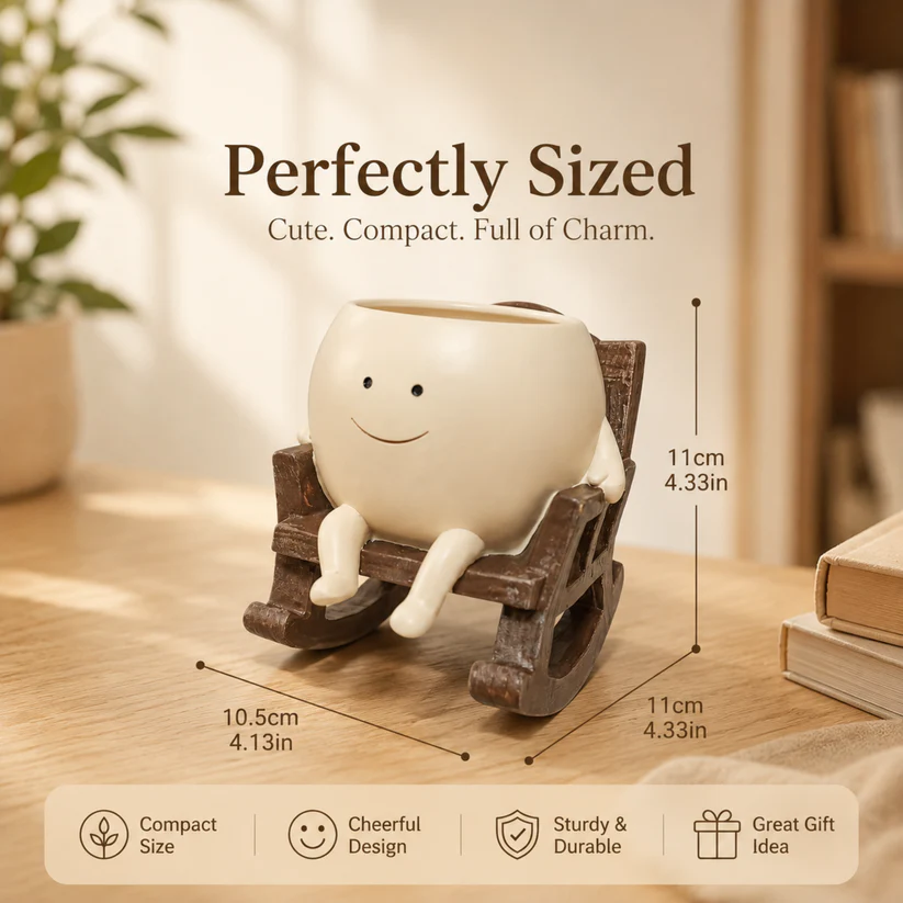 Rocking Chair Smiley Face Creative Flower Pot