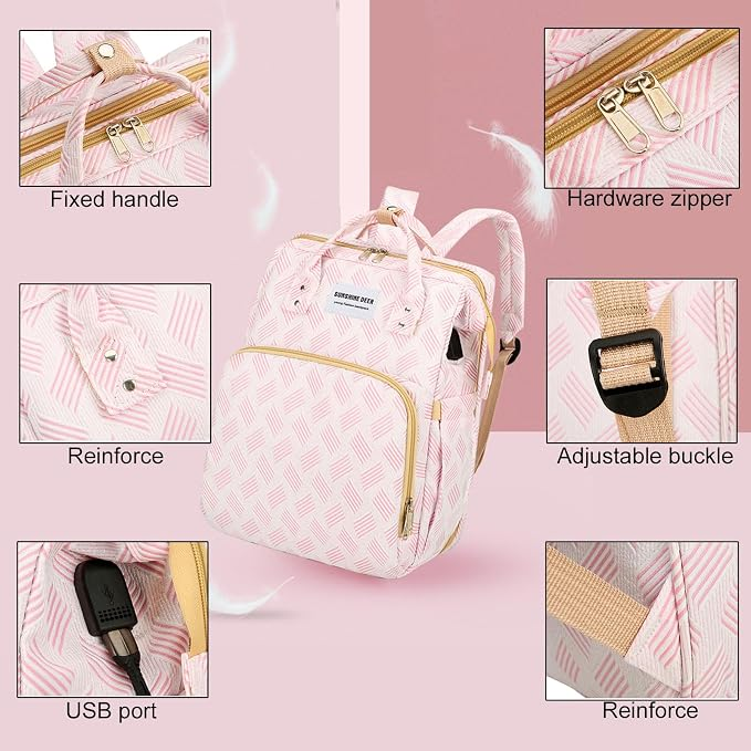 Multifunctional Mom Backpack With Baby Folding Bed