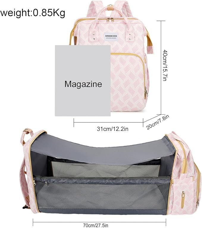 Multifunctional Mom Backpack With Baby Folding Bed