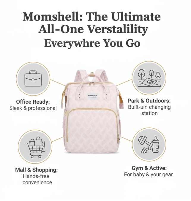 Multifunctional Mom Backpack With Baby Folding Bed