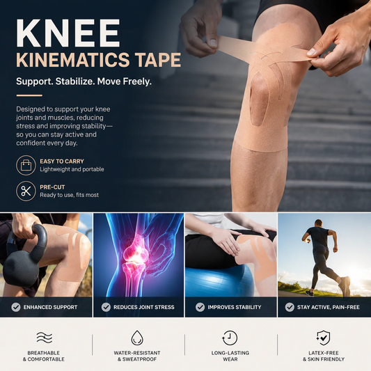 10-Piece Pack of Pre-Cut Knee Kinesiology Tape