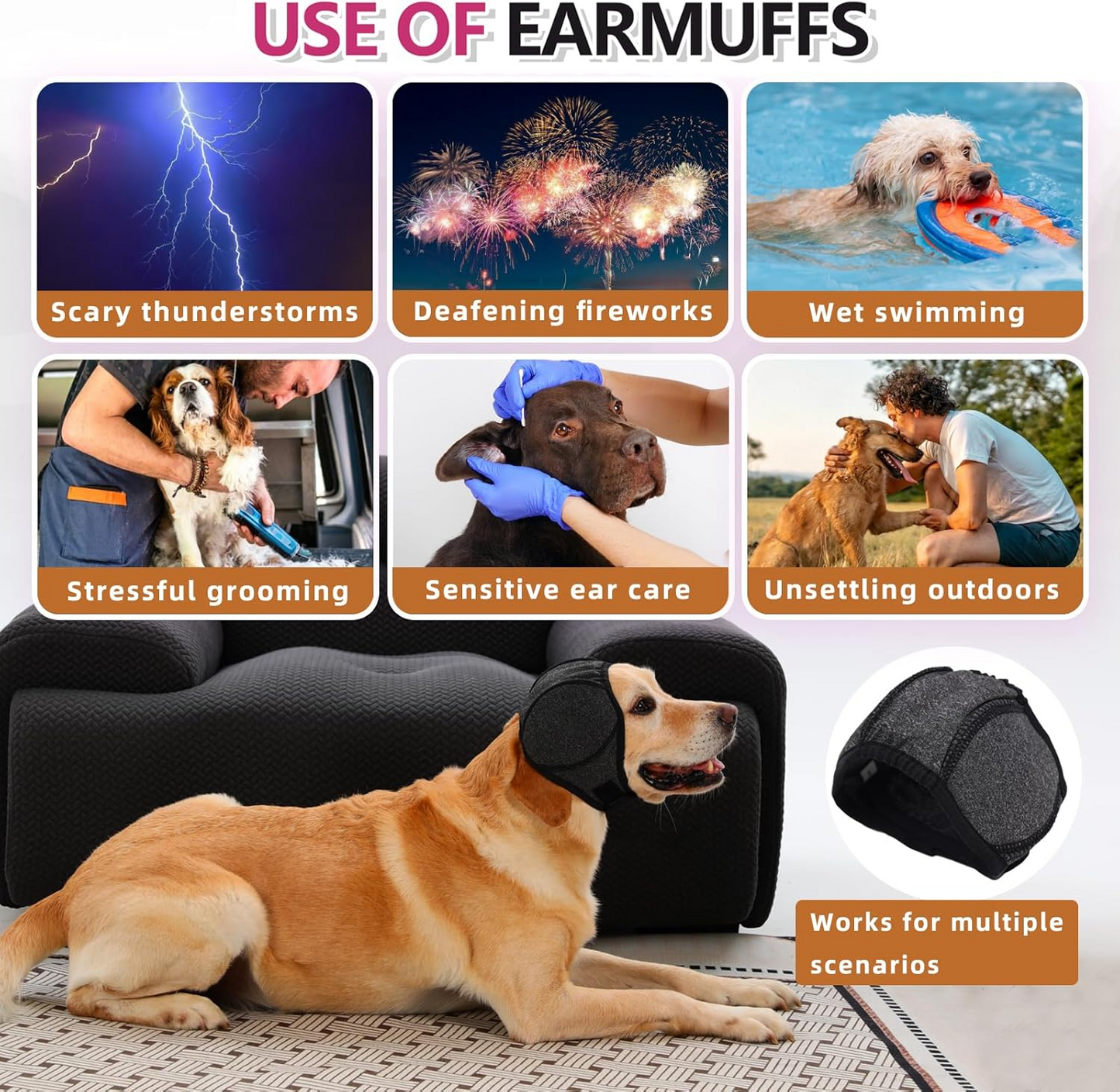 Dog Headband Relieves Anxiety & Reduces Shock