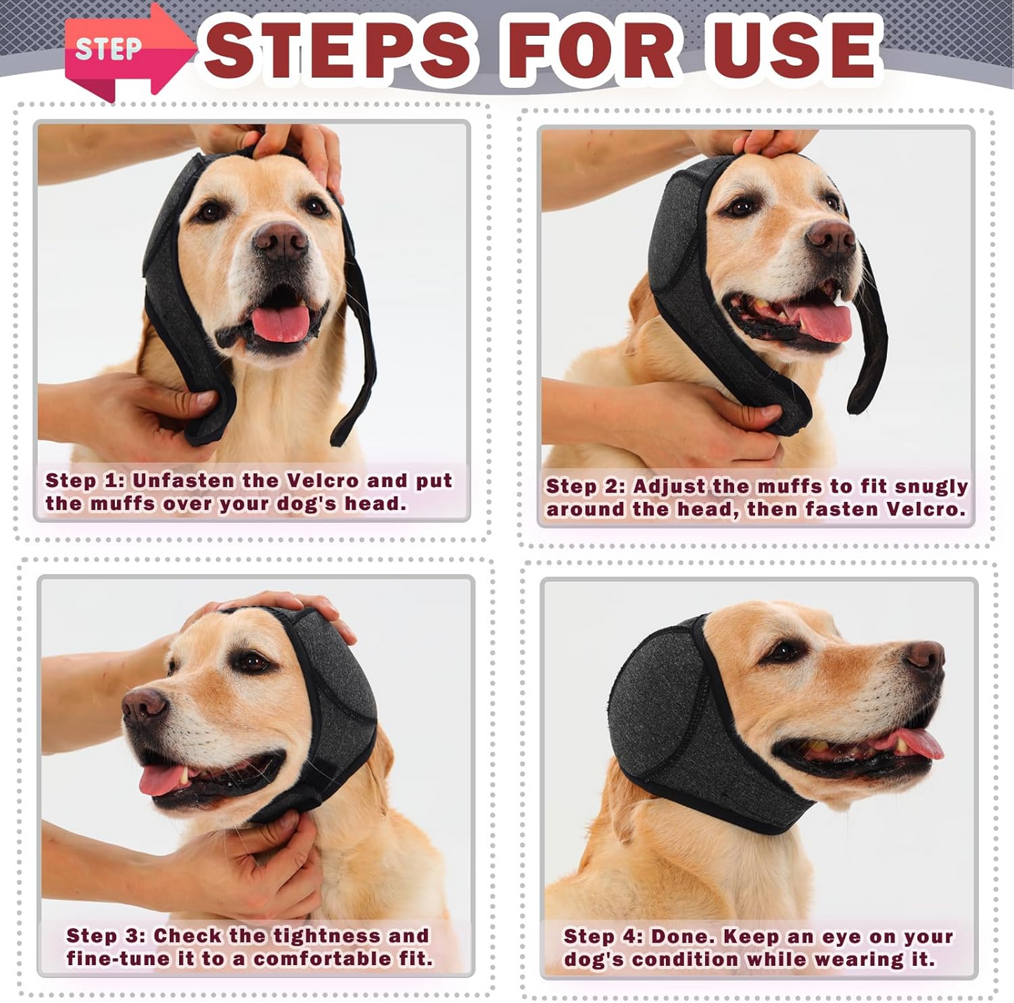 Dog Headband Relieves Anxiety & Reduces Shock