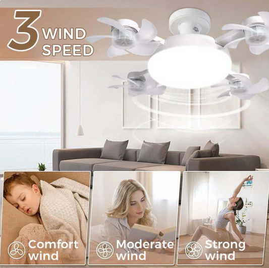 2-in-1 Silent LED Fan with Remote Control
