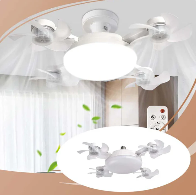 2-in-1 Silent LED Fan with Remote Control