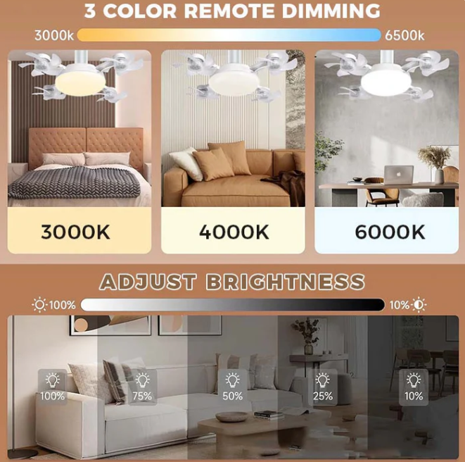 2-in-1 Silent LED Fan with Remote Control