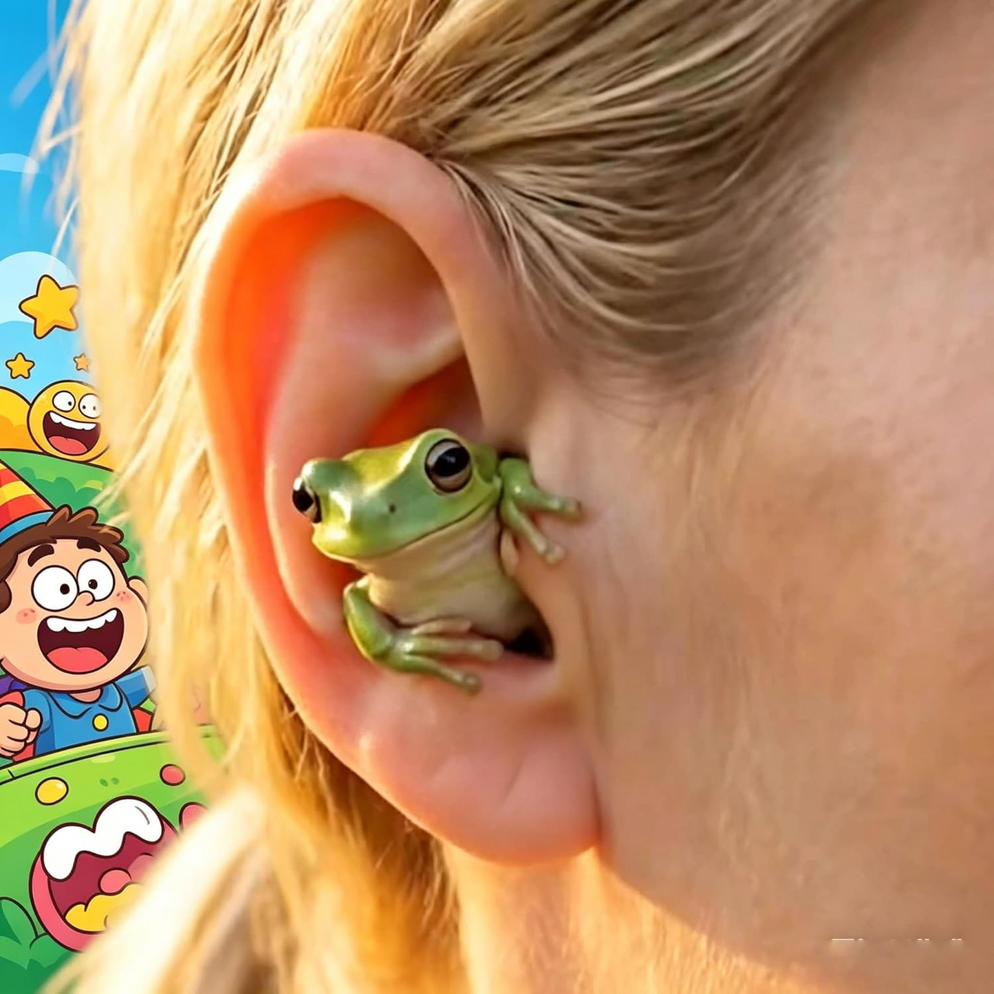 Cute Frog-Shaped Bluetooth Earphones With Charging Case