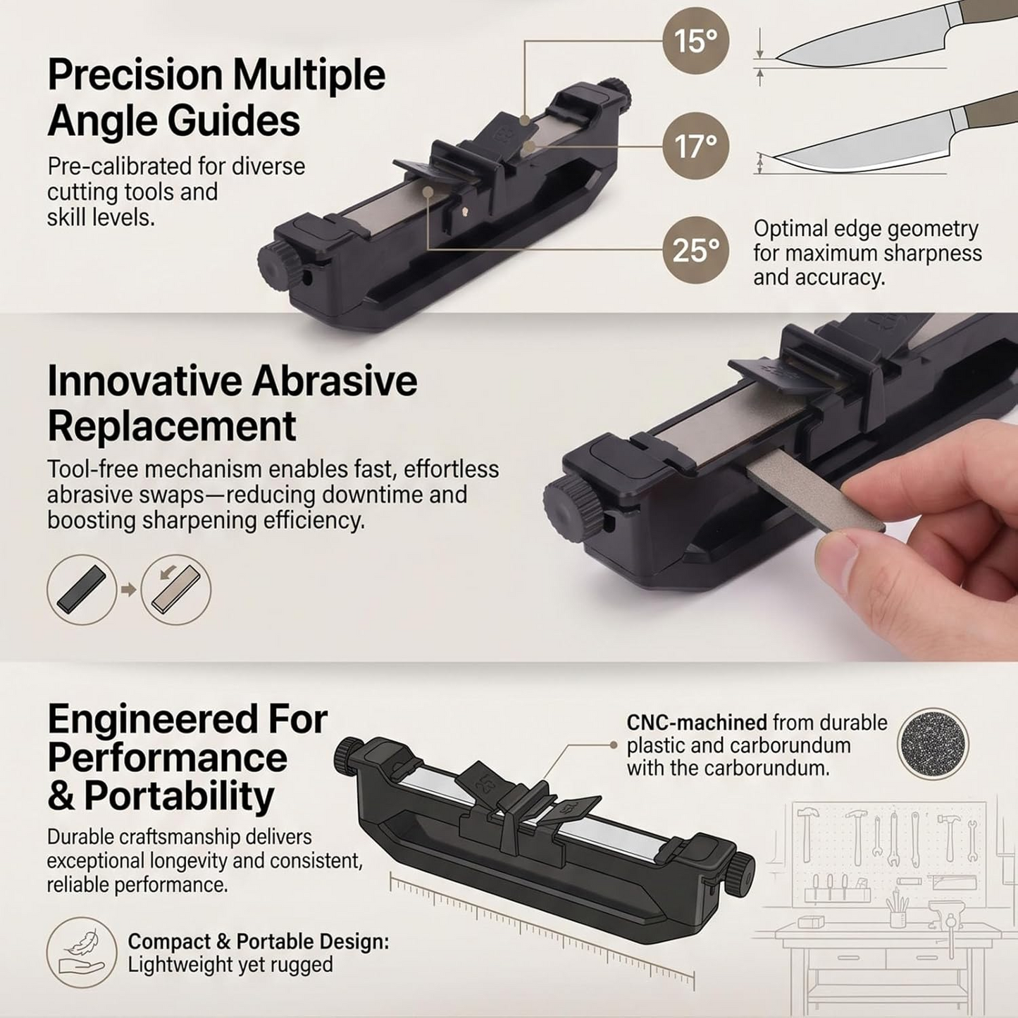 Knife Sharpener with Angles Guides