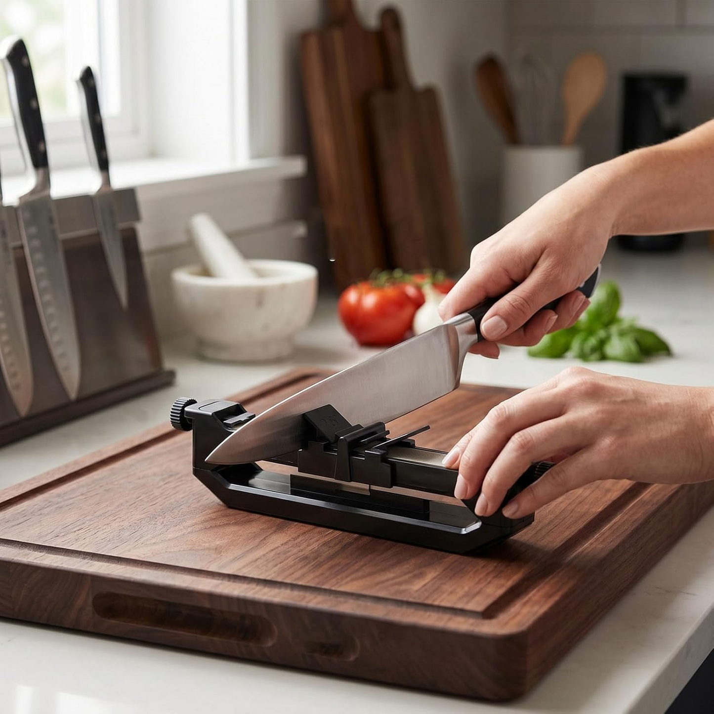 Knife Sharpener with Angles Guides