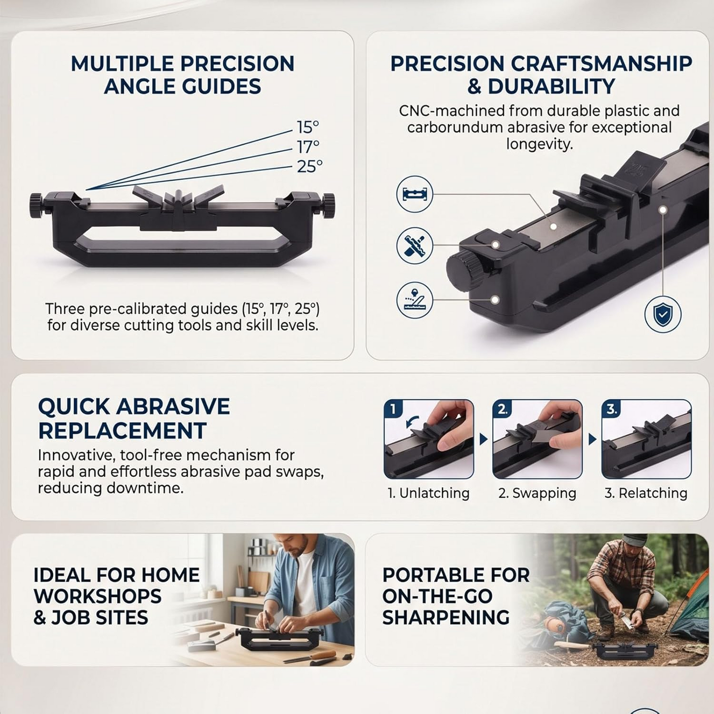 Knife Sharpener with Angles Guides