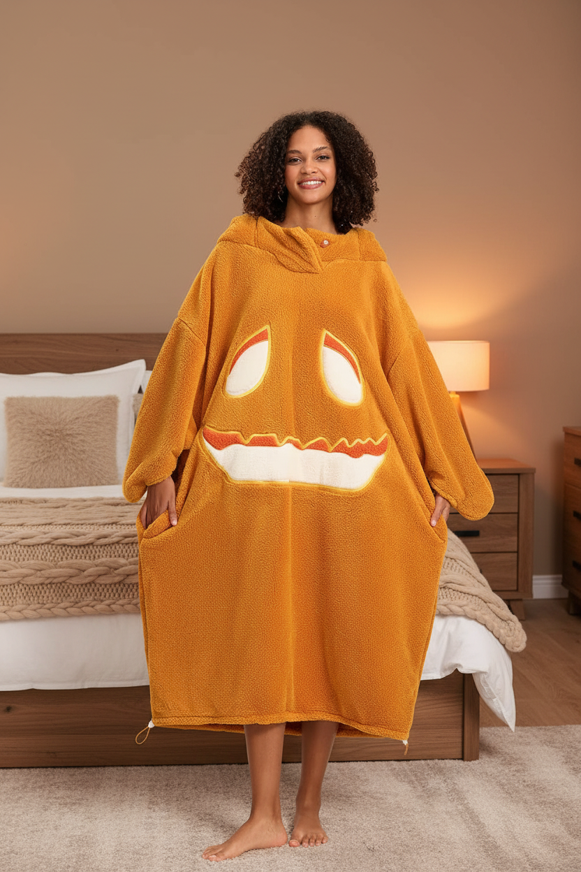 Halloween Pumpkin Women's Long-Sleeved Loose Pajamas