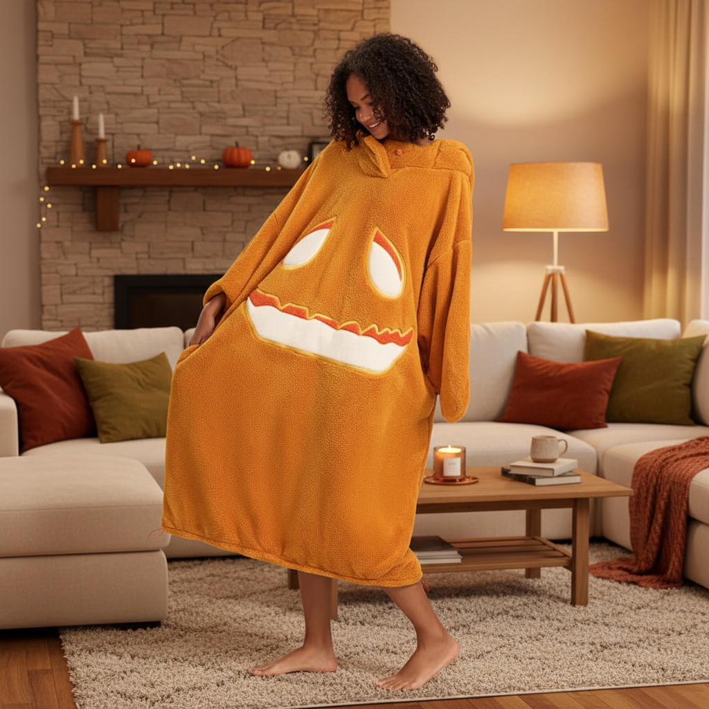 Halloween Pumpkin Women's Long-Sleeved Loose Pajamas