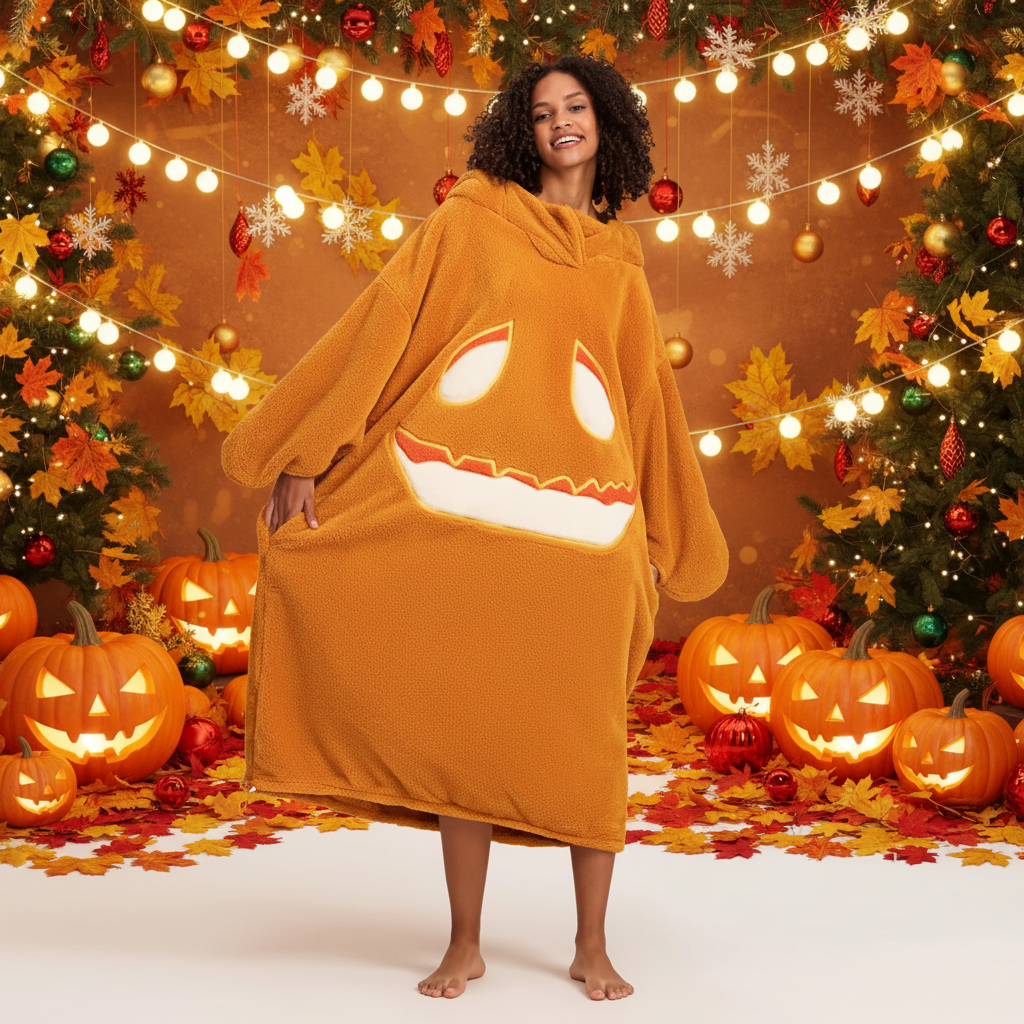 Halloween Pumpkin Women's Long-Sleeved Loose Pajamas