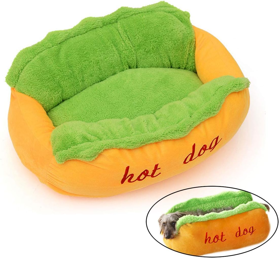 Detachable Soft Hot Dog Shaped Dog Bed