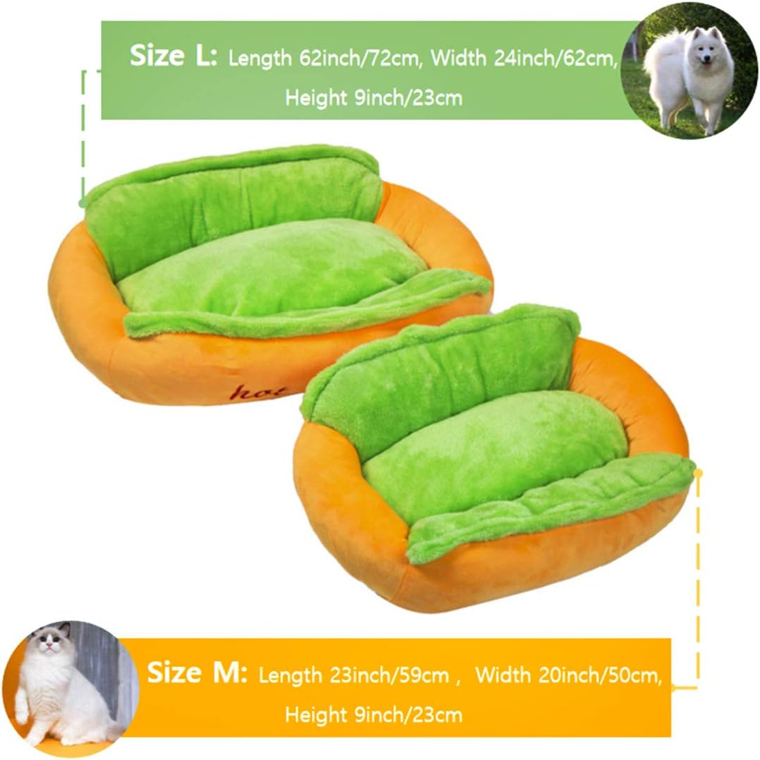 Detachable Soft Hot Dog Shaped Dog Bed