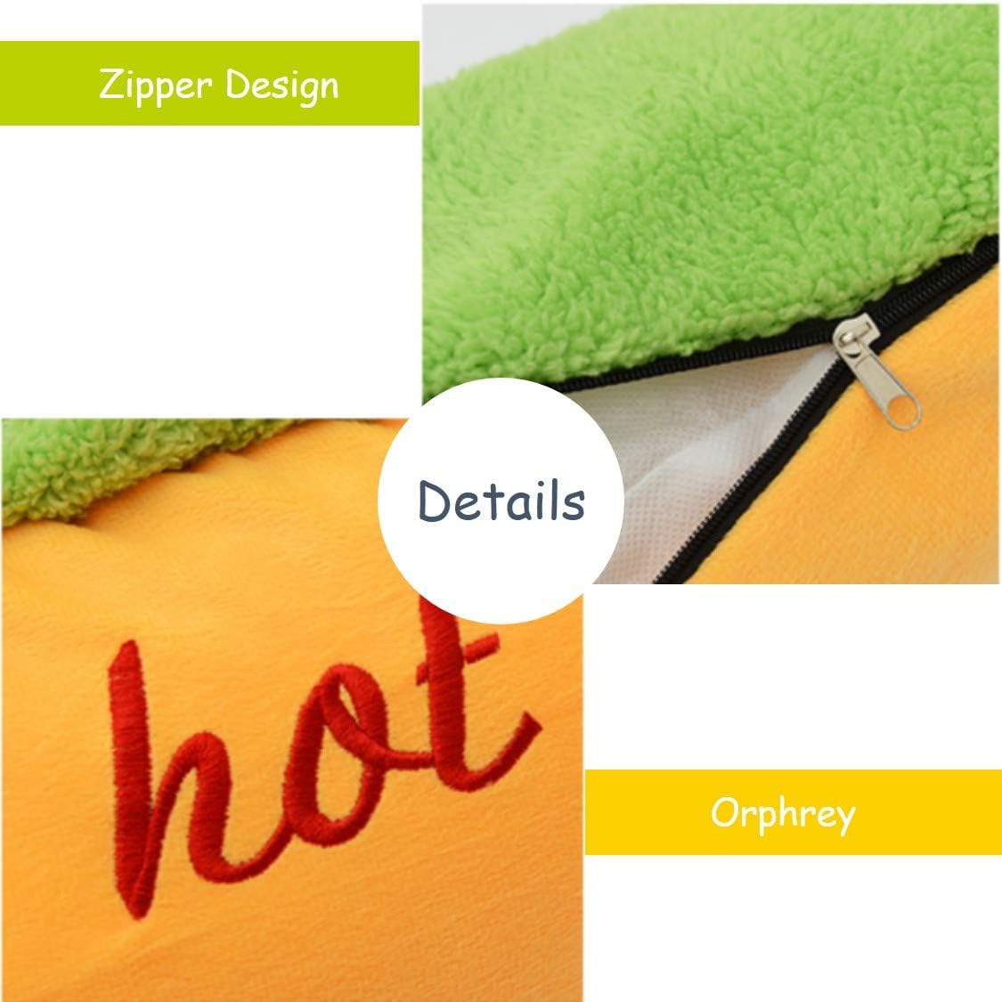 Detachable Soft Hot Dog Shaped Dog Bed