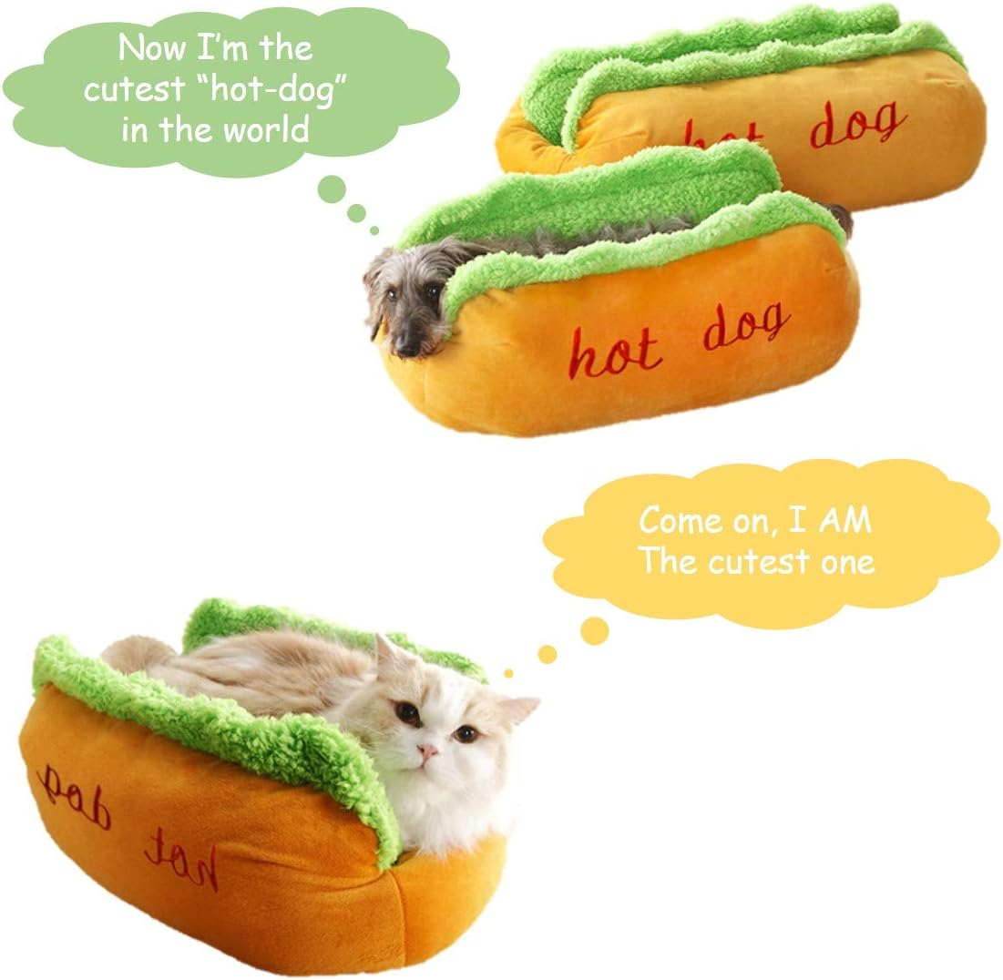 Detachable Soft Hot Dog Shaped Dog Bed
