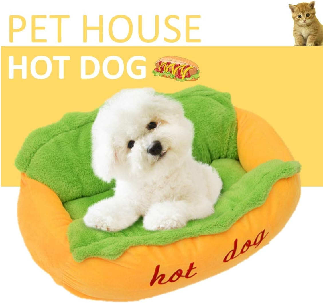 Detachable Soft Hot Dog Shaped Dog Bed