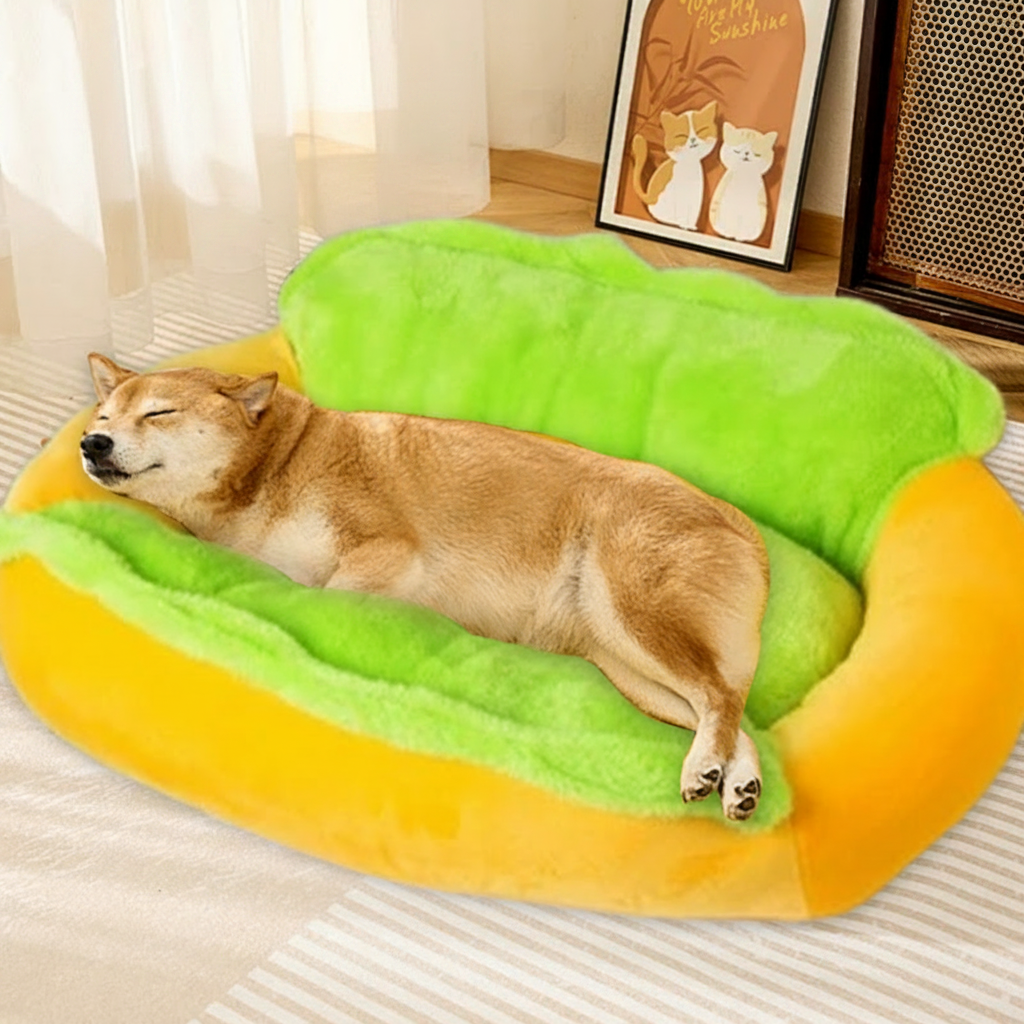 Detachable Soft Hot Dog Shaped Dog Bed