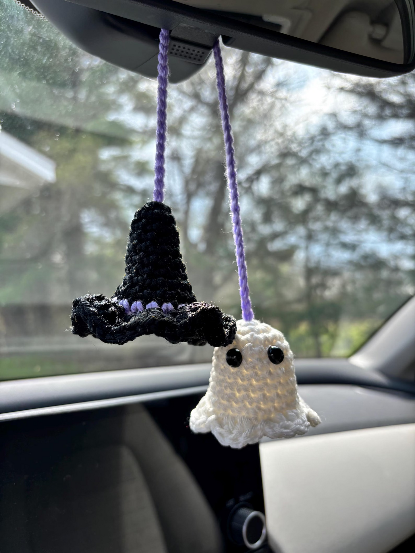 Handmade Crocheted Halloween Car Decorations