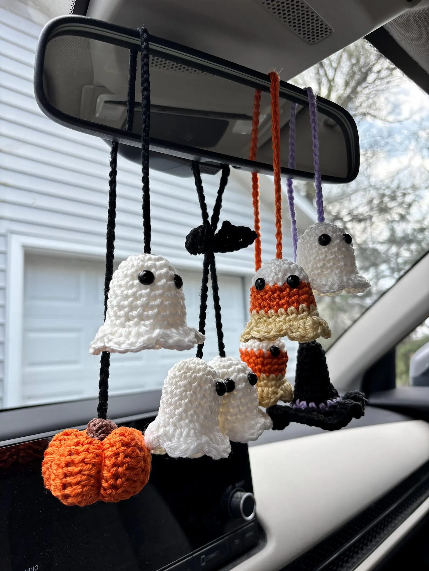 Handmade Crocheted Halloween Car Decorations
