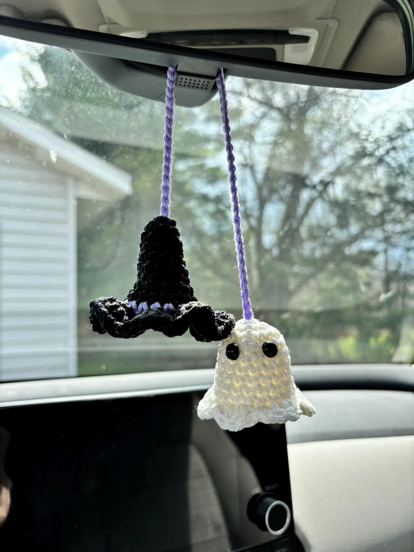 Handmade Crocheted Halloween Car Decorations