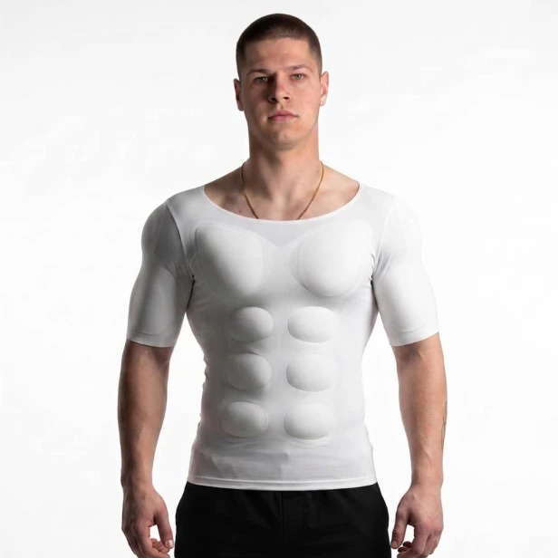 Invisible Muscle Fake Chest and Abdominal Muscle Men's T-shirt