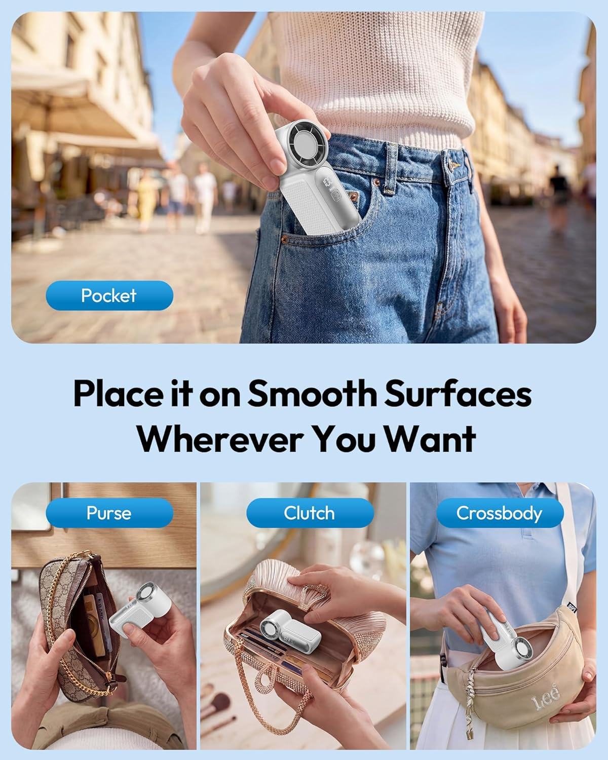 Portable Handheld USB Rechargeable Mini Fan