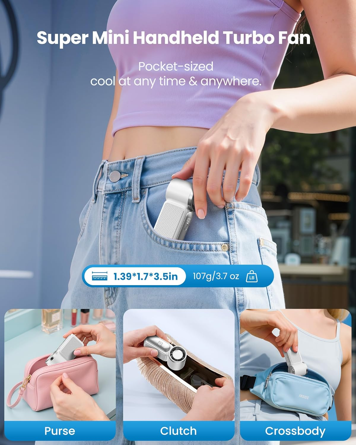 Portable Handheld USB Rechargeable Mini Fan
