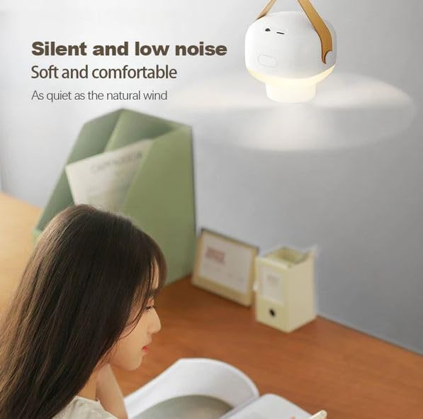 Portable USB Camping Ceiling Fan with LED Light